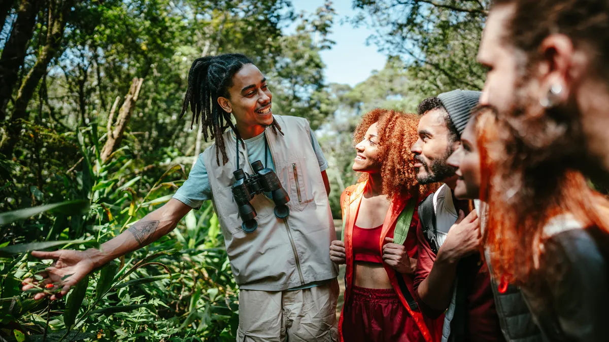 A local ground team coordinating a travel group