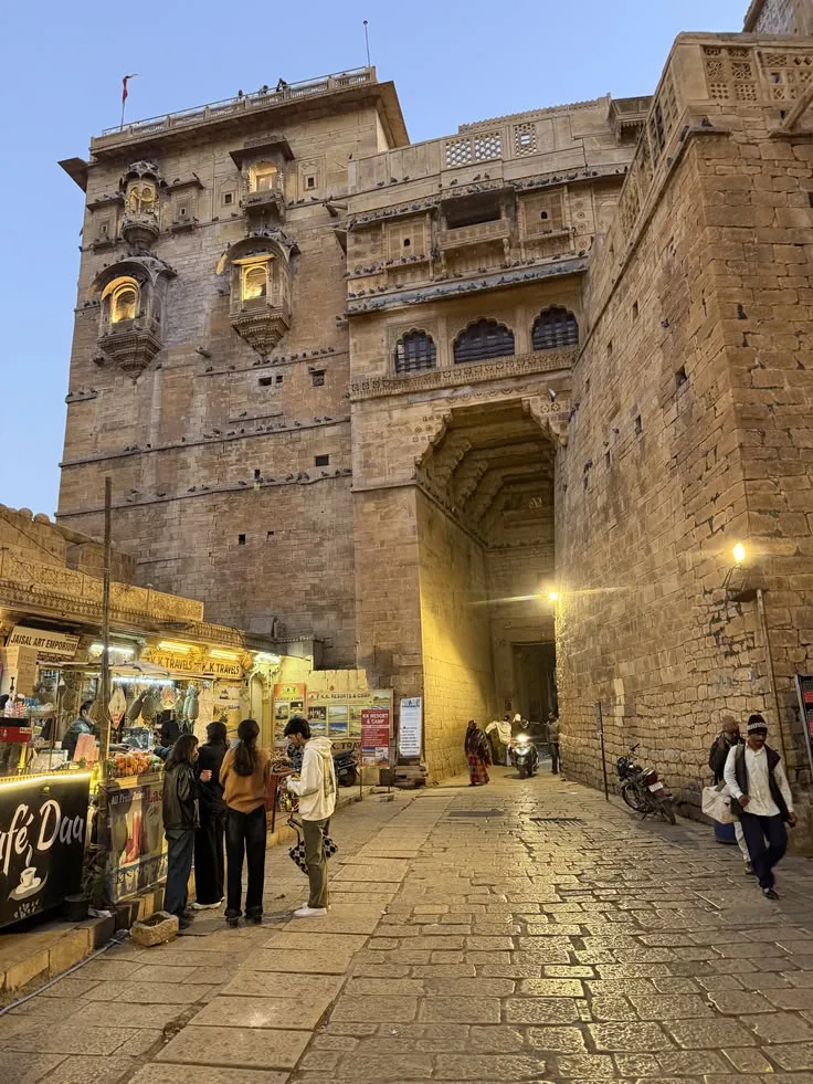 The gateway into Jaisalmer Fort with its bastions on either side