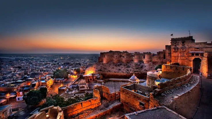 Jaisalmer sandstone glowing gold in the last light of the day
